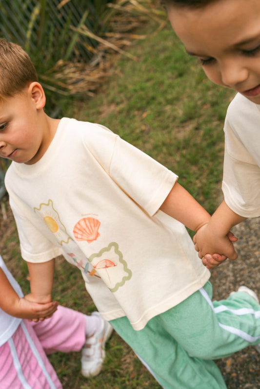 Pastel palm pants mint