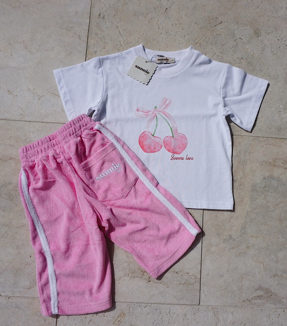 Pastel palm pants pink