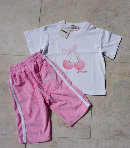 Pastel palm pants pink
