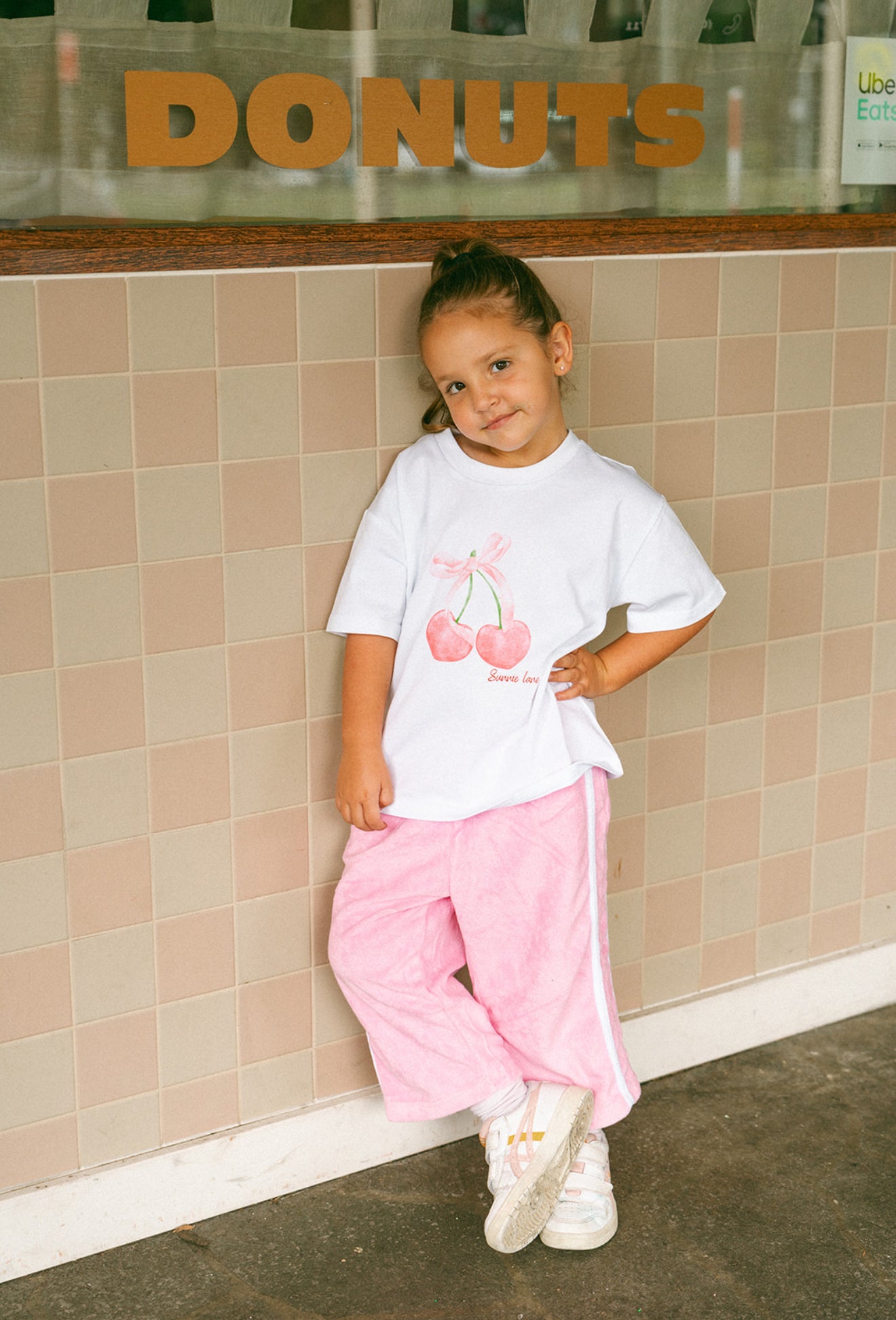 Pastel palm pants pink
