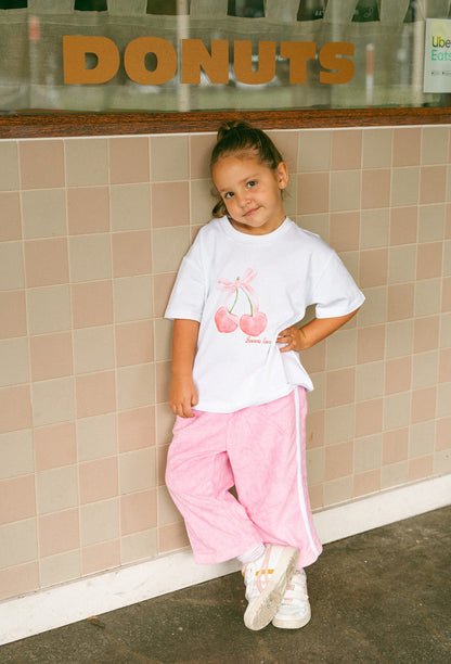 Pastel palm pants pink